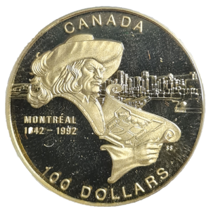 1/4 unce kanadski zlatnik 100 dolara Montreal 1992