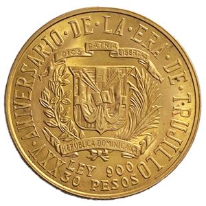 26,7 g zlatnik 30 pesosa iz Dominikanske republike 1955