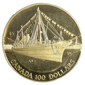 1/4 unce zlatnik 100 kanadskih dolara 1991 Empress of India