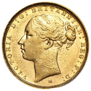 1 funta zlatni Sovereign, mlada Victoria