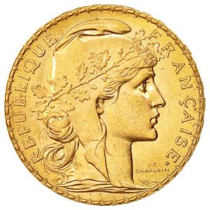 20 franaka, zlatnik Marianne