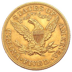 5 dolara zlatnik Liberty Head