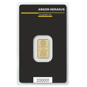 2 g zlatna poluga Argor Heraeus