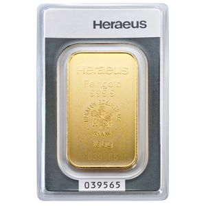 100g zlatna poluga Heraeus