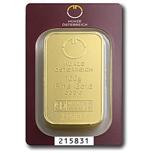 100g zlatna poluga Münze Österreich
