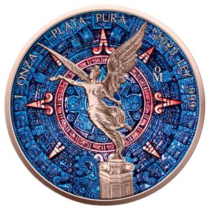 1 unca srebrni Libertad 2023 - asteški kalendar, Art Color Collection