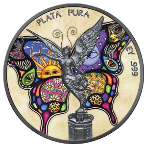 1 unca srebrni Libertad 2023 - leptir, Art Color Collection