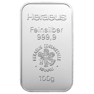 100g srebrna poluga Heraeus