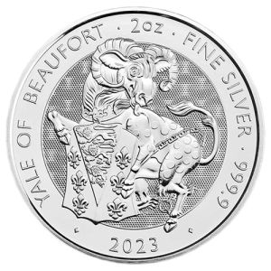 2 unce srebrnjak Yale of Beaufort, serija Royal Tudor Beasts 2022